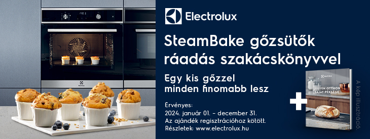 Electrolux SteamBake gőzsütők ráadás szakácskönyvvel